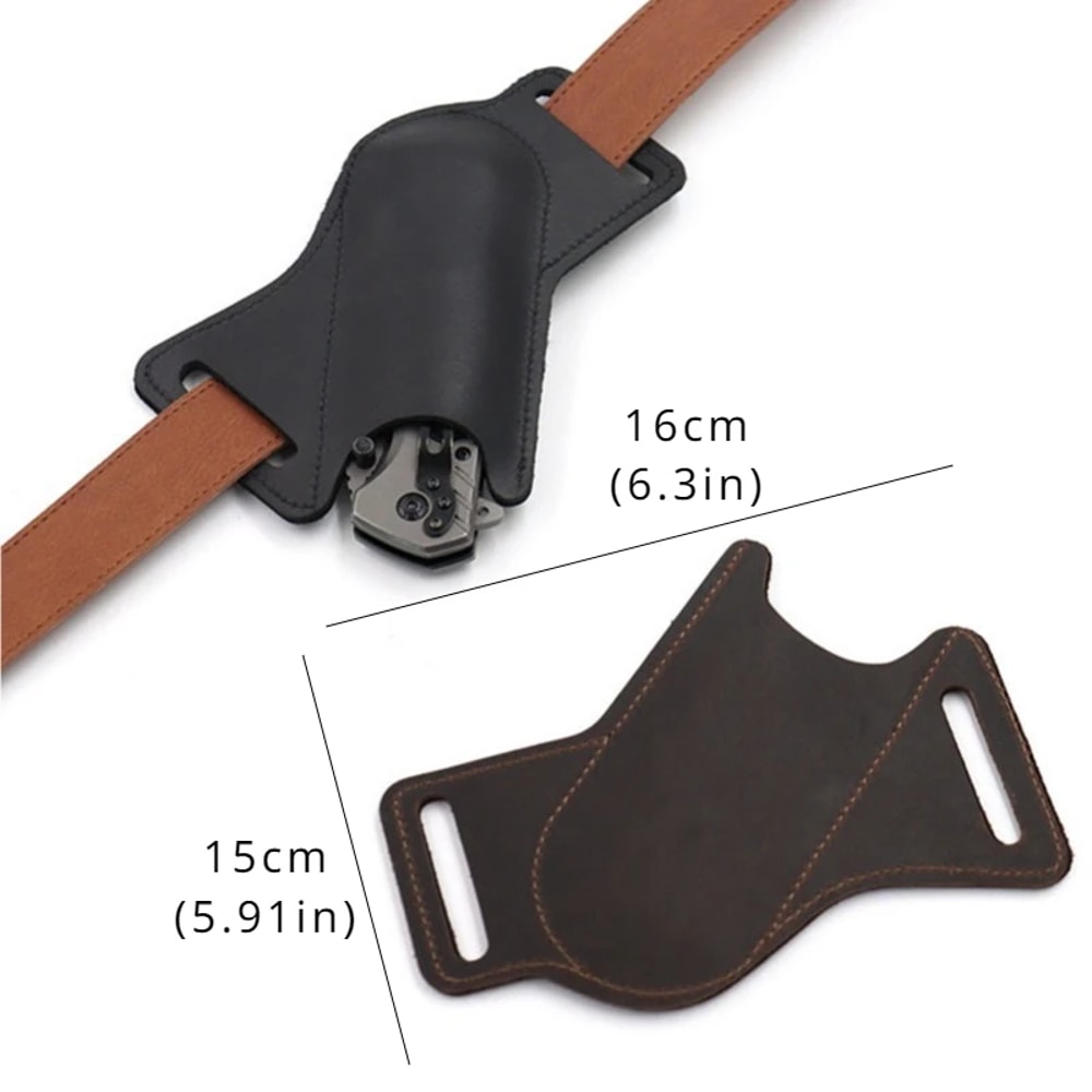 Premium Leather Knife Sheath with Belt Clip Pocket Knife Holder for Camping