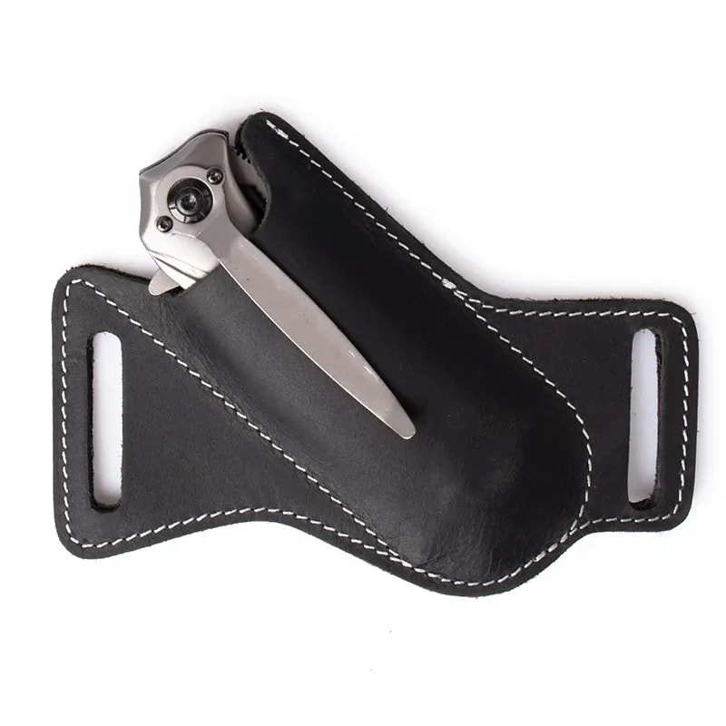 Premium Leather Knife Sheath with Belt Clip Pocket Knife Holder for Camping