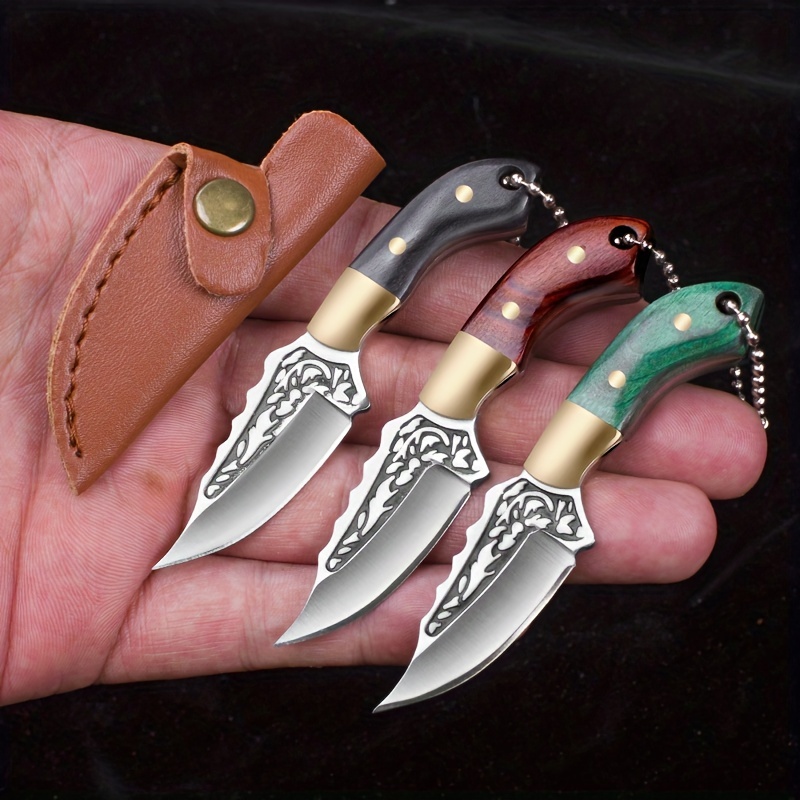 Premium Wooden Handle Camping Knife Sharp Small Utility Knife for Outdoor & Gifts