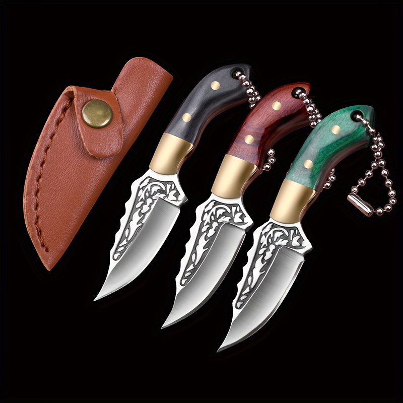 Premium Wooden Handle Camping Knife Sharp Small Utility Knife for Outdoor & Gifts