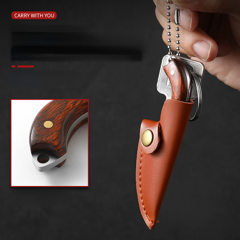 Premium Wooden Handle Camping Knife Sharp Small Utility Knife for Outdoor & Gifts