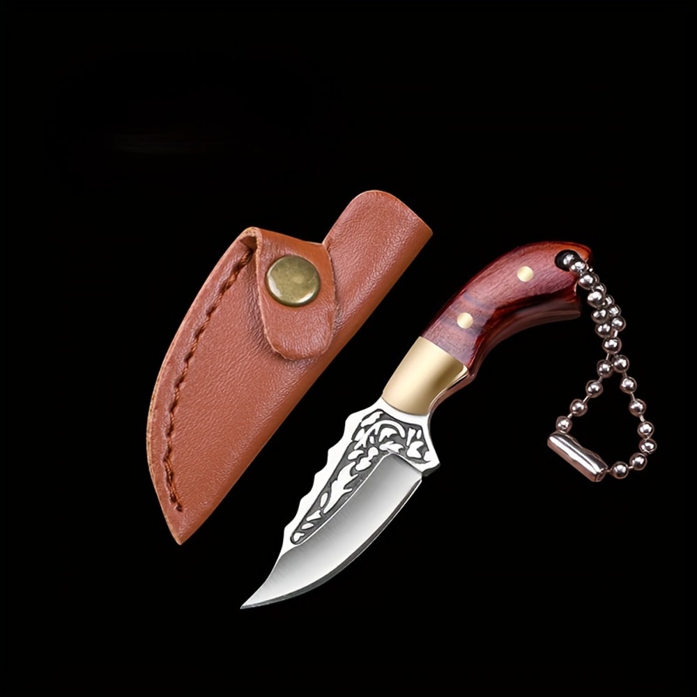 Premium Wooden Handle Camping Knife Sharp Small Utility Knife for Outdoor & Gifts