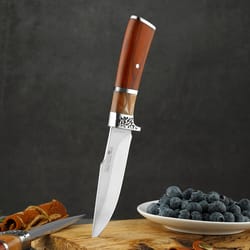 premium meat cleaver knife with colored wood handle for hunting & kitchen use