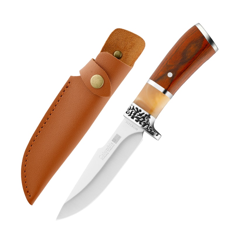 Premium Meat Cleaver Knife with Colored Wood Handle for Hunting & Kitchen Use