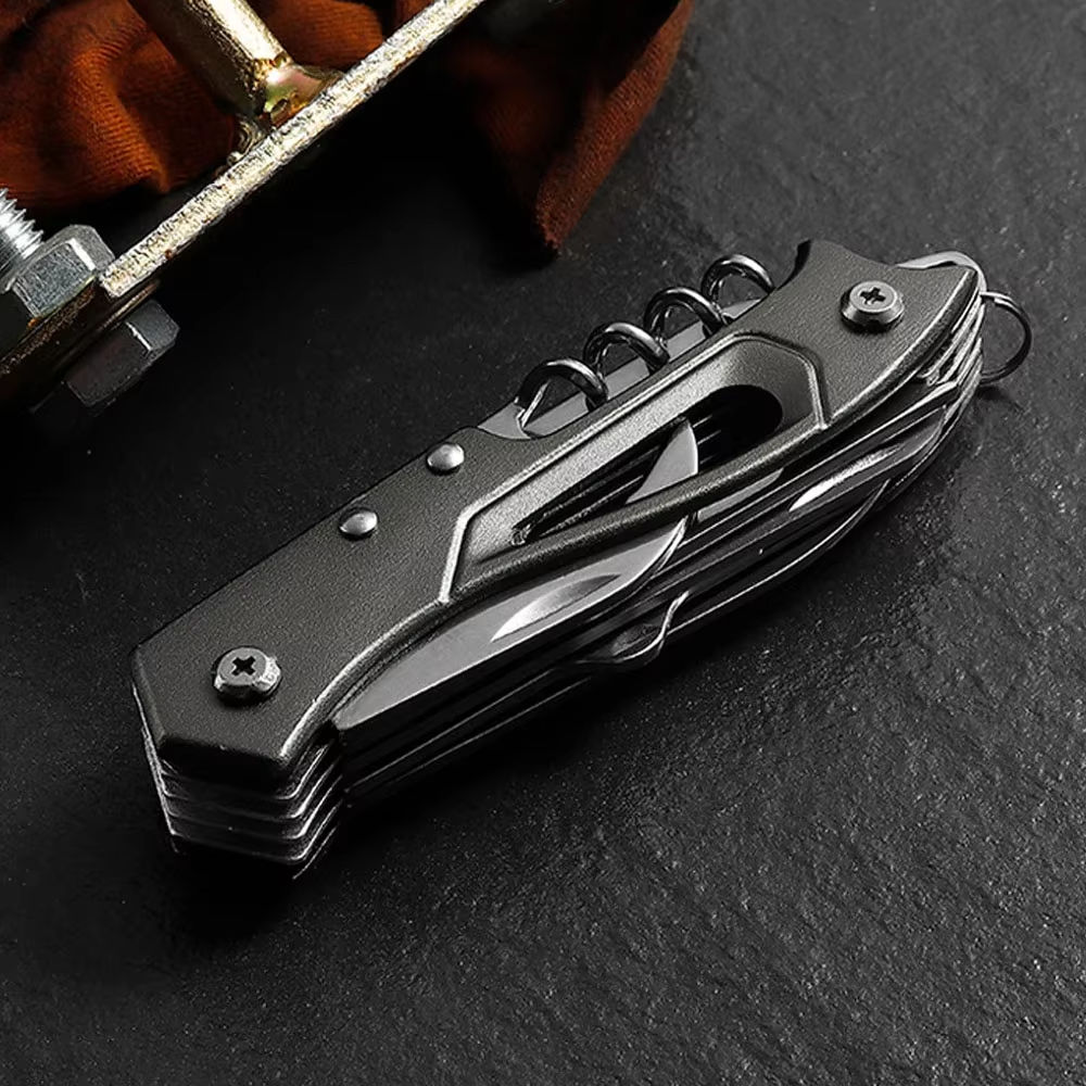 Outdoor Multitool Folding Knife with Scissors & Bottle Opener