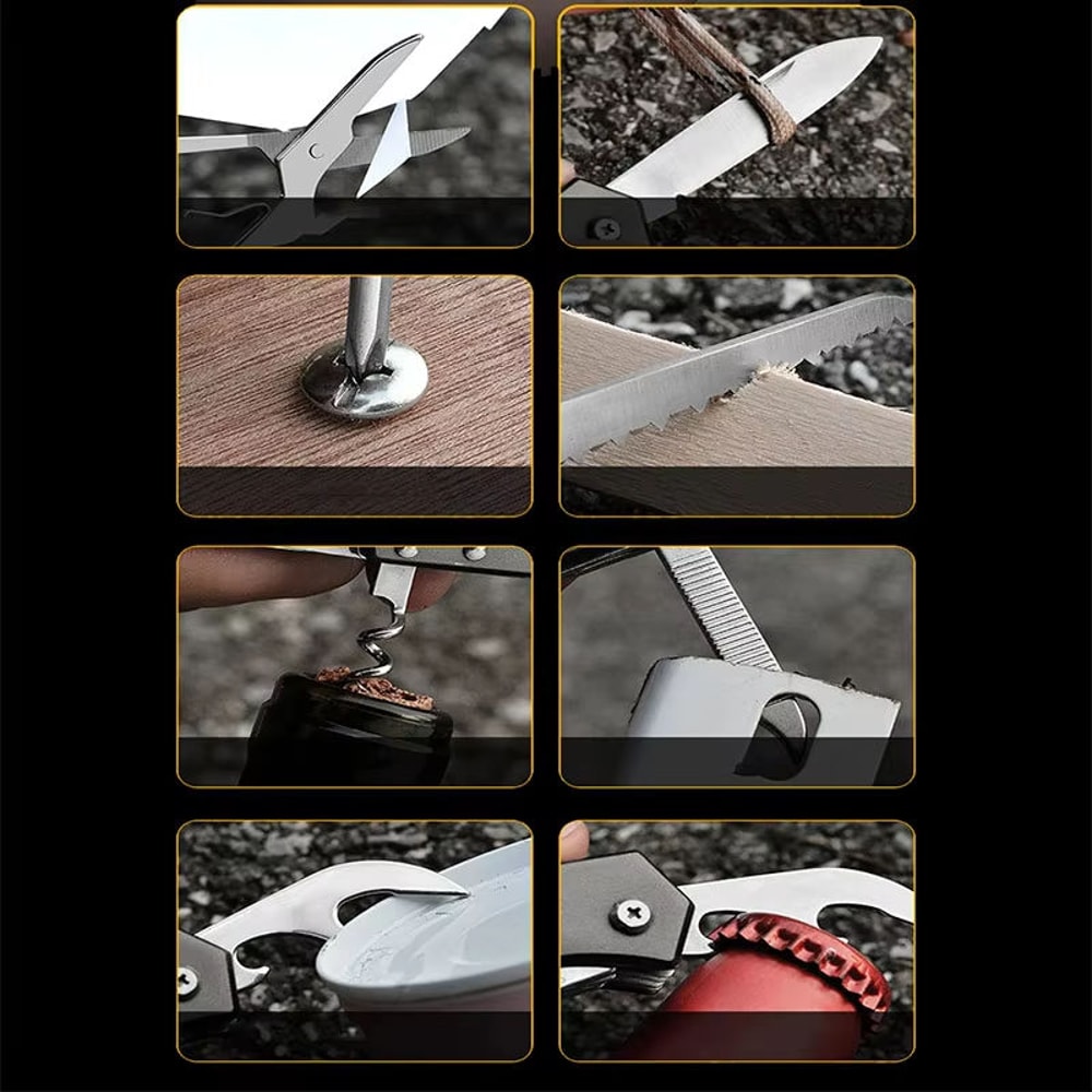 Outdoor Multitool Folding Knife with Scissors & Bottle Opener