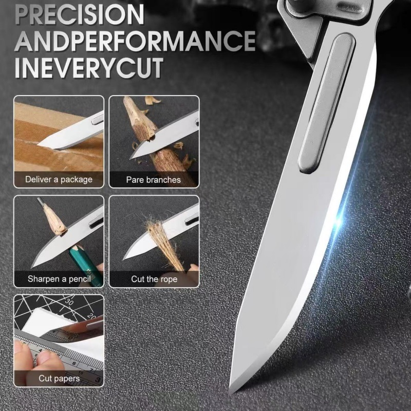 Premium Carbon Fiber Folding Knife Sharp Portable Carving Camping Tool 1