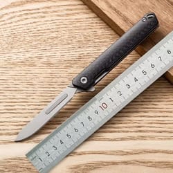 premium carbon fiber folding knife sharp portable carving & camping tool