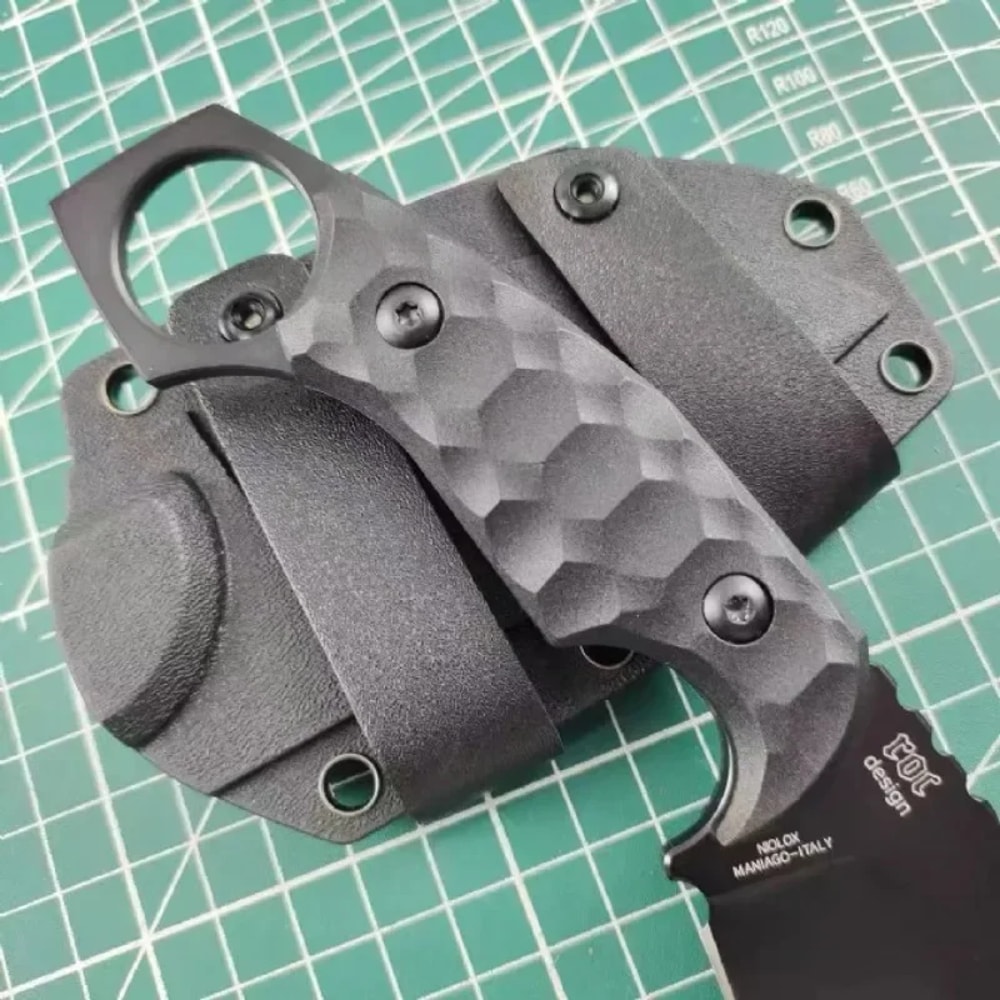 Tactical NioLox Steel Fixed Blade Knife with Glass Fiber Handle Outdoor Camping Knife