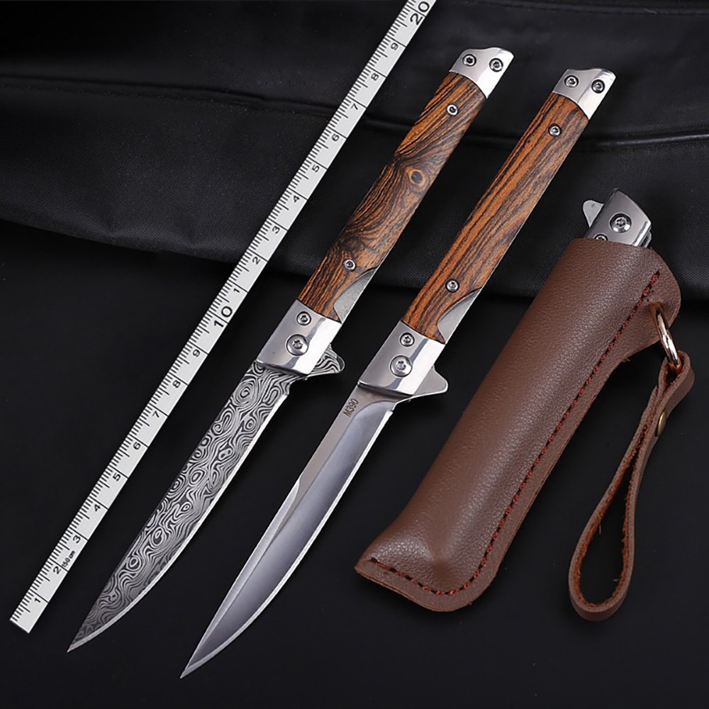 Premium Damascus Folding Knife Multi Purpose Outdoor Pocket Knife 0
