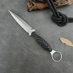 style fixed blade knife with steel, handle & kydex sheath for camping