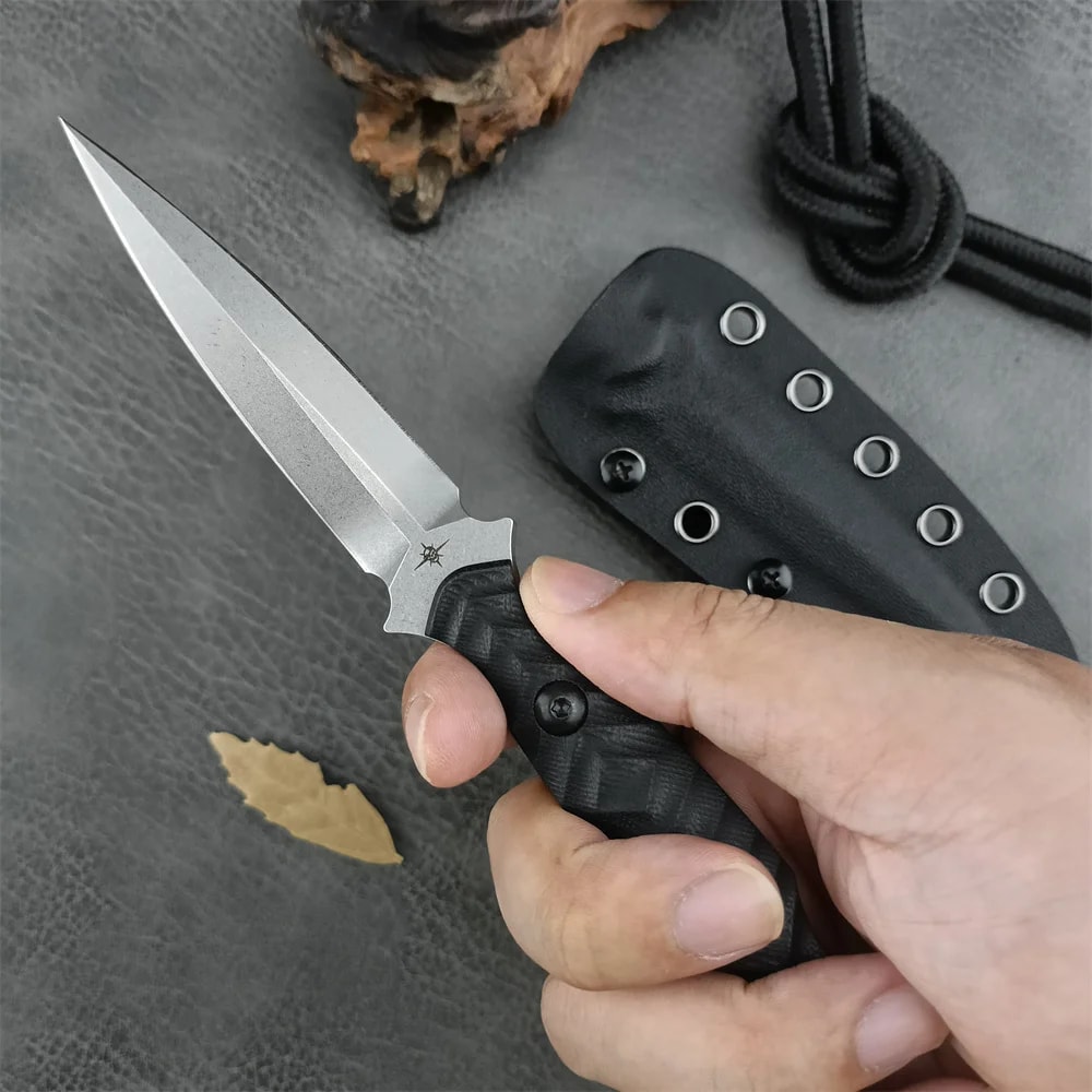 Style Fixed Blade Knife with Steel, Handle & Kydex Sheath for Camping