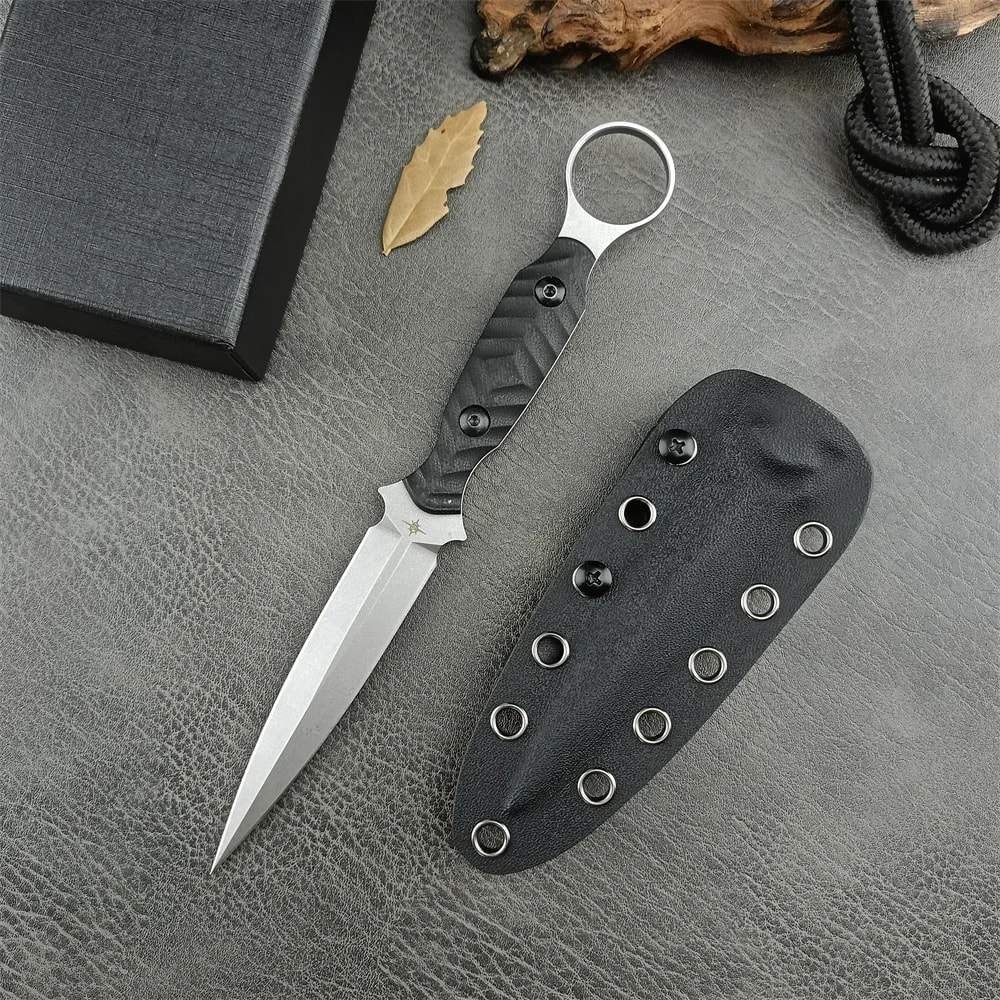 Style Fixed Blade Knife with Steel, Handle & Kydex Sheath for Camping