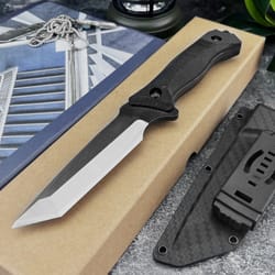 tactical fixed blade survival knife with sheath for hunting, camping & everyday carry