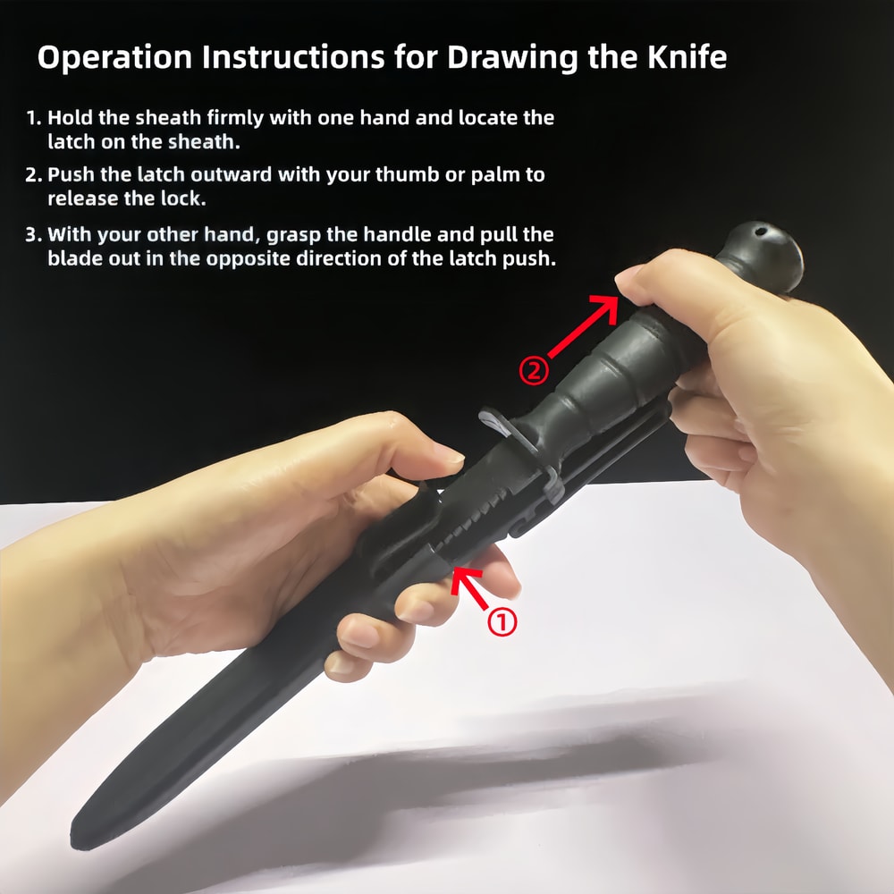 Durable Plastic Training Knife With Sheath Safe For Cosplay Military Practice 2