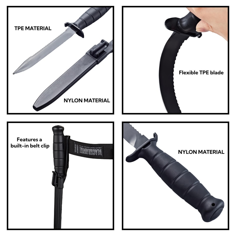 Durable Plastic Training Knife With Sheath Safe For Cosplay Military Practice 4