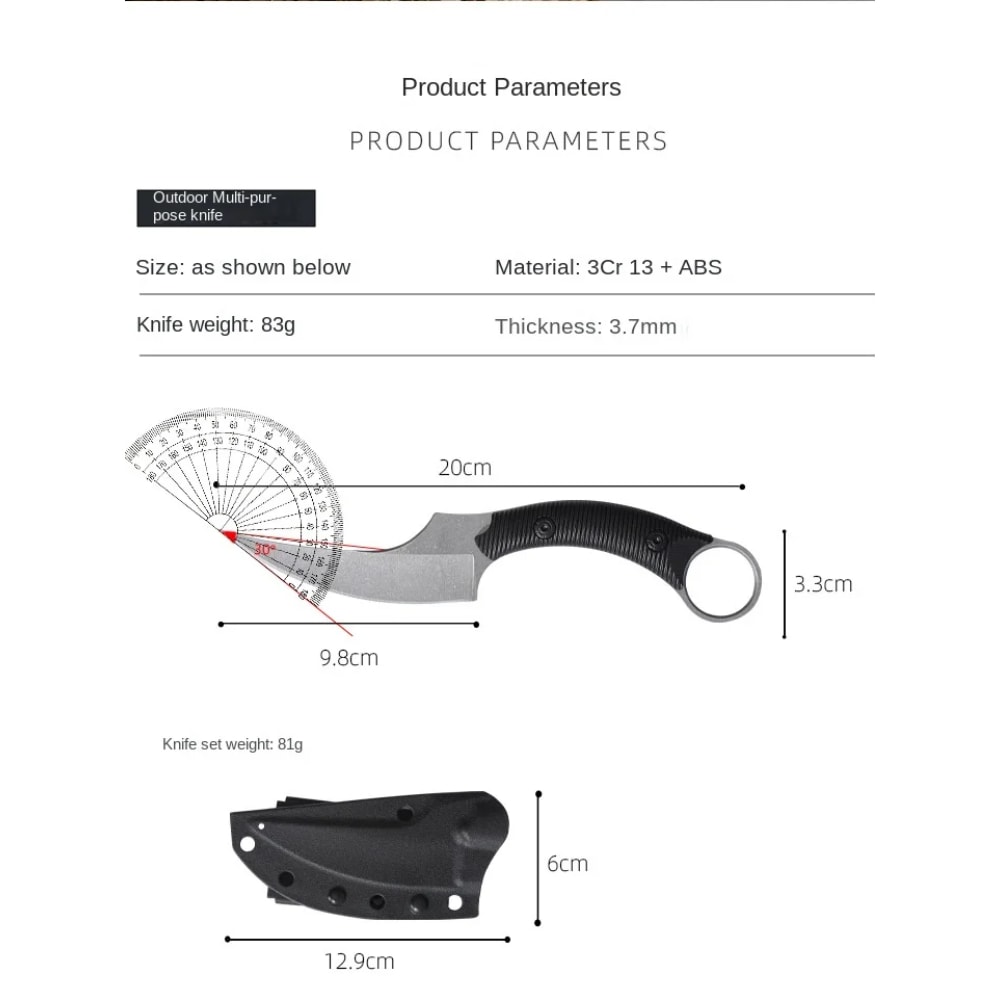 Steel Fixed Blade Hunting Knife for Camping, Survival & Everyday Carry
