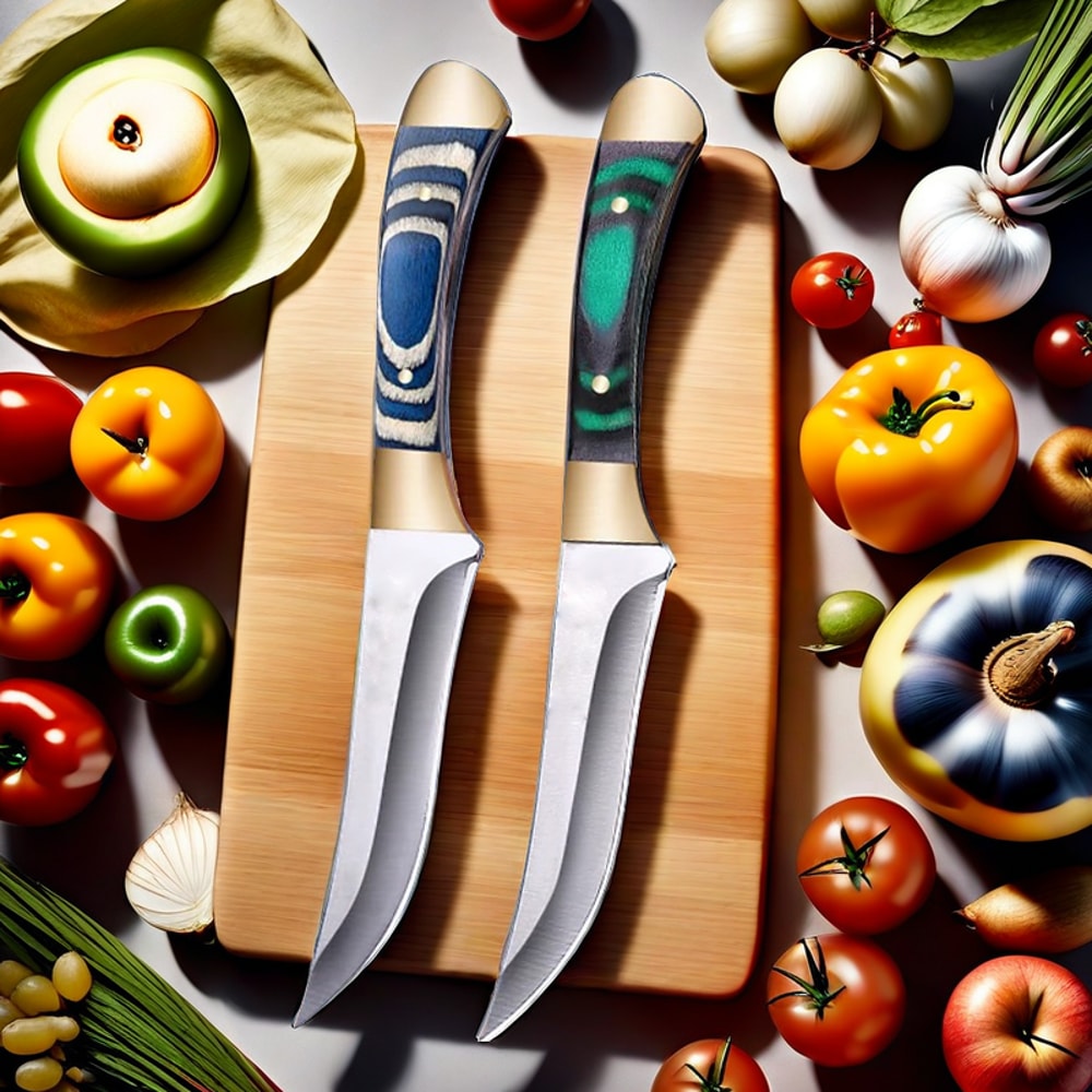 Premium Carving Knife With Colorful Wooden Handle Ideal Kitchen Camping Knife 1