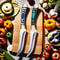 Premium Carving Knife With Colorful Wooden Handle Ideal Kitchen Camping Knife 1