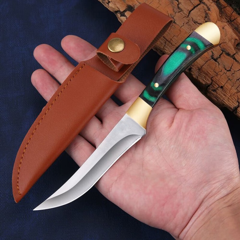 Premium Carving Knife With Colorful Wooden Handle Ideal Kitchen Camping Knife 2
