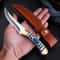 Premium Carving Knife With Colorful Wooden Handle Ideal Kitchen Camping Knife 3