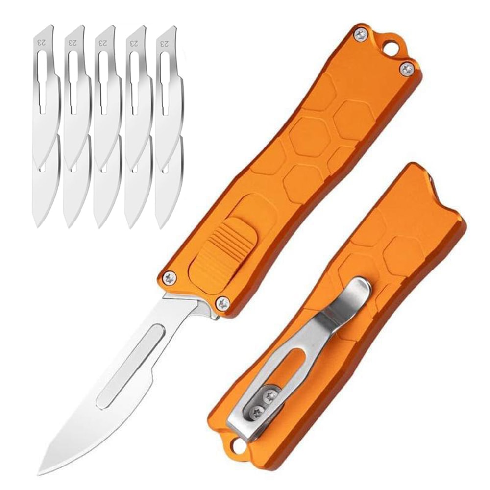 Compact Mini Pocket Knife With Removable Blades Outdoor Everyday Carry Tool 4