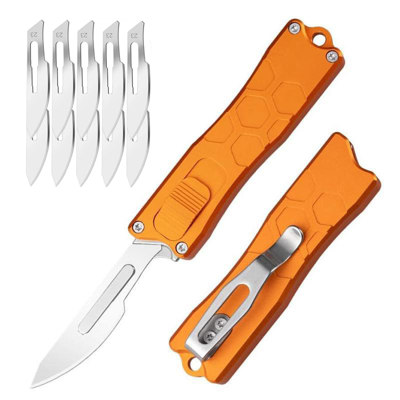 Compact Mini Pocket Knife With Removable Blades Outdoor Everyday Carry Tool 4
