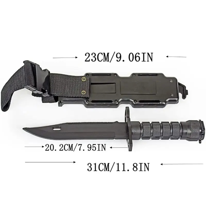 Flexible Rubber Training Knife with Sheath Safe Martial Arts & Halloween Prop