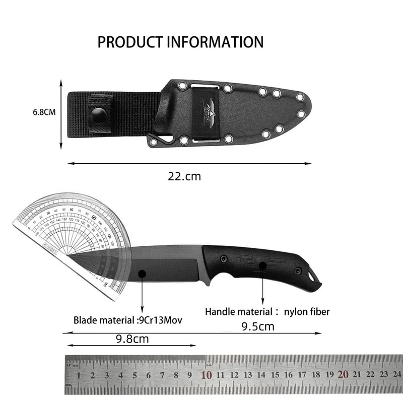 Tactical Fixed Blade Knife Sharp Survival Tool