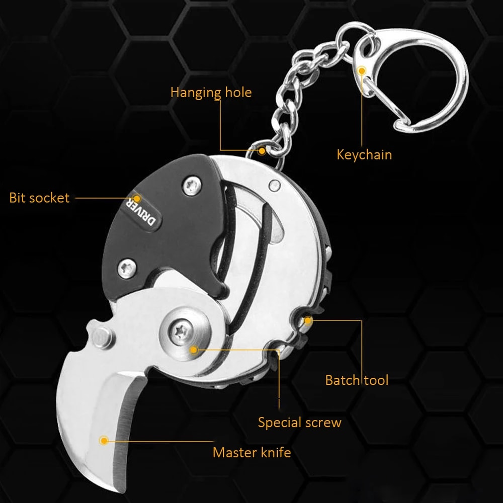 Multifunctional Keychain Tool Pocket Screwdriver & Mini Knife