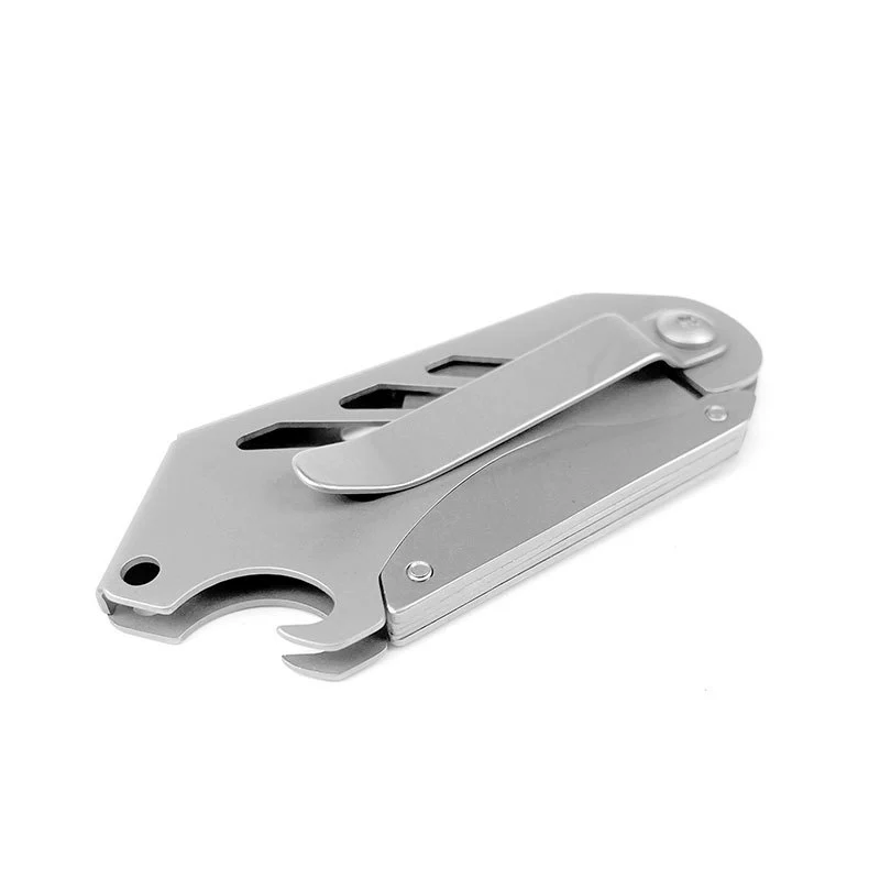 Premium Stainless Steel Folding Utility Knife Sharp Pocket Knife with Corkscrew & Replaceable Blade