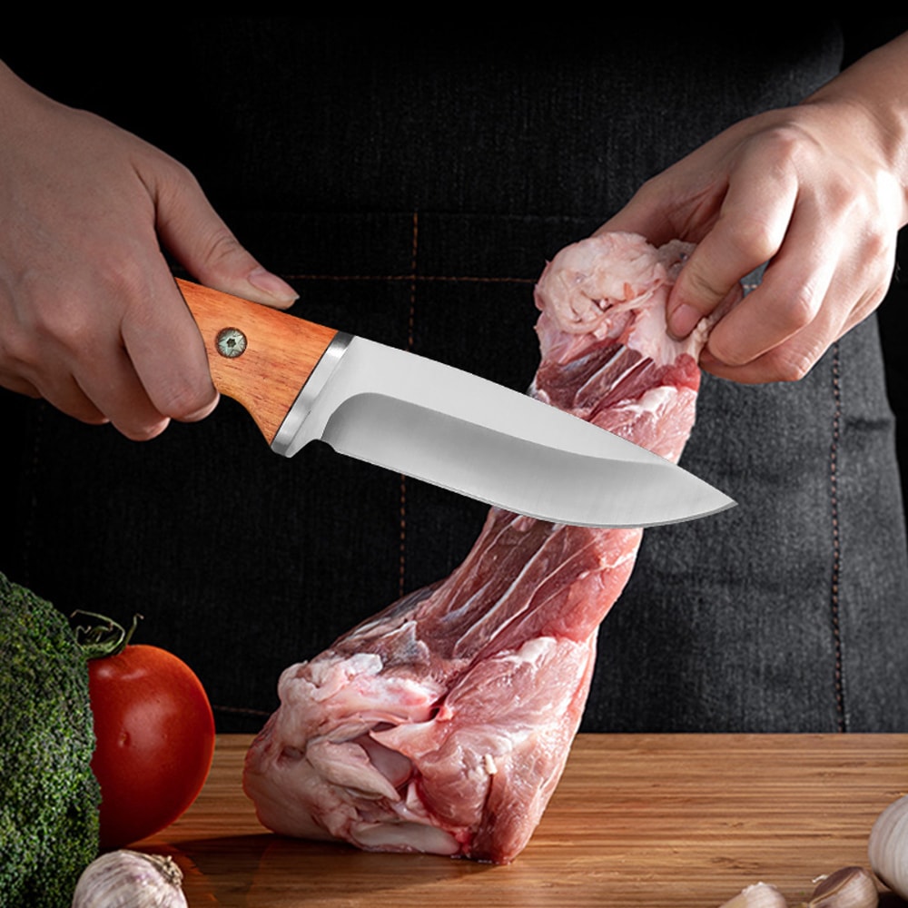 Premium Stainless Steel Boning Knife Sharp Chef Meat Cleaver 4