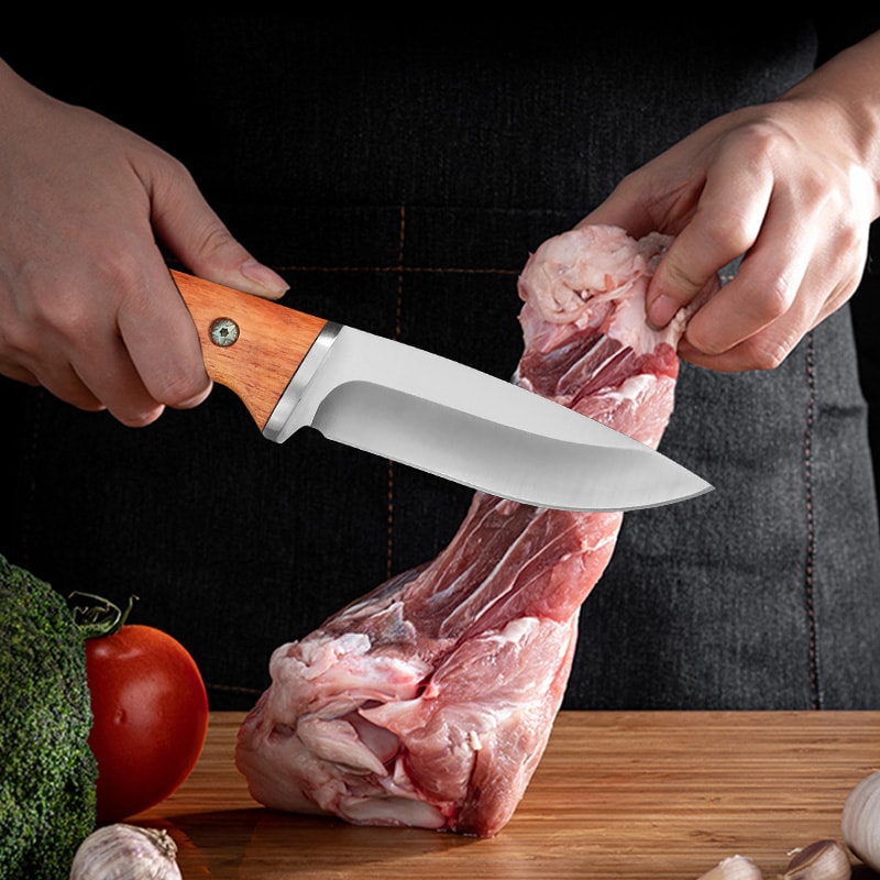 Premium Stainless Steel Boning Knife Sharp Chef Meat Cleaver 4