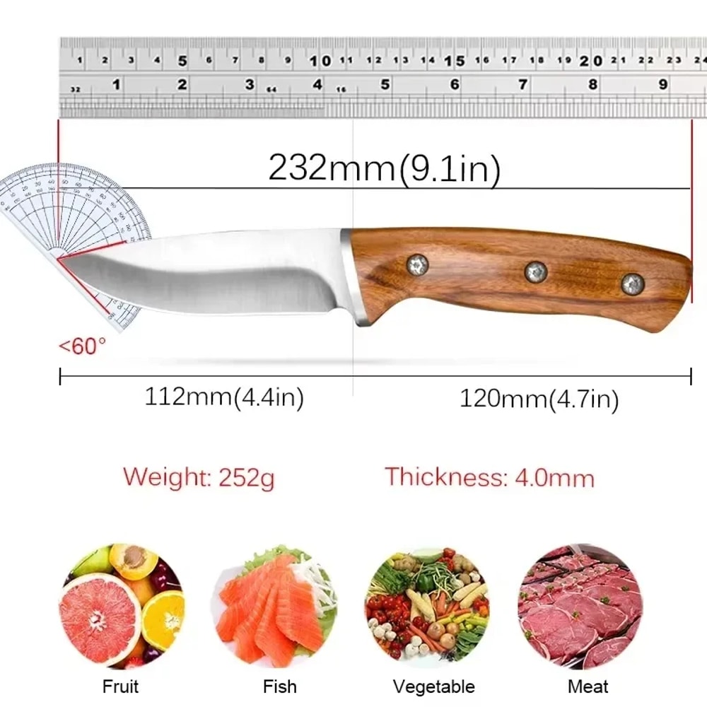 Premium Stainless Steel Boning Knife Sharp Chef Meat Cleaver 5