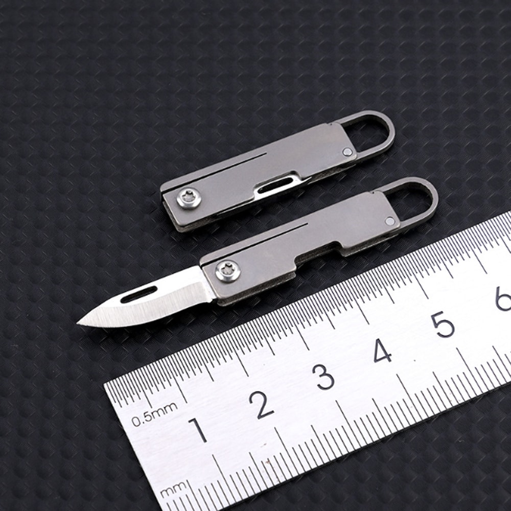 Compact Titanium Alloy Mini Folding Knife with Sharp Steel Blade Portable Knife