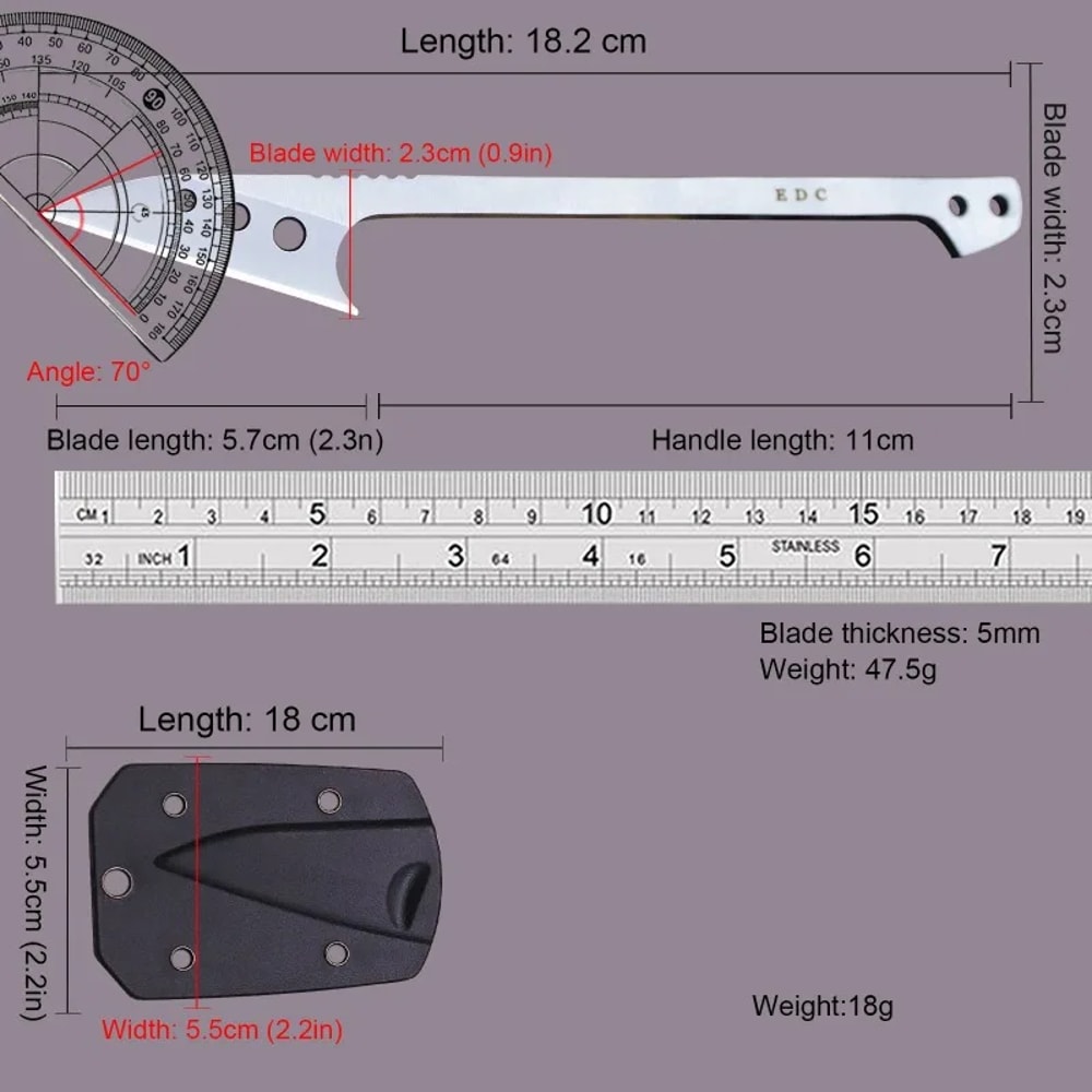 Tactical Steel Pocket Knife with Sheath Hunting & Camping Tool