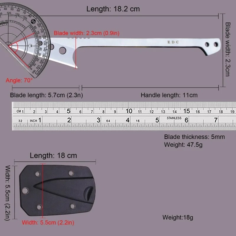 Tactical Steel Pocket Knife with Sheath Hunting & Camping Tool
