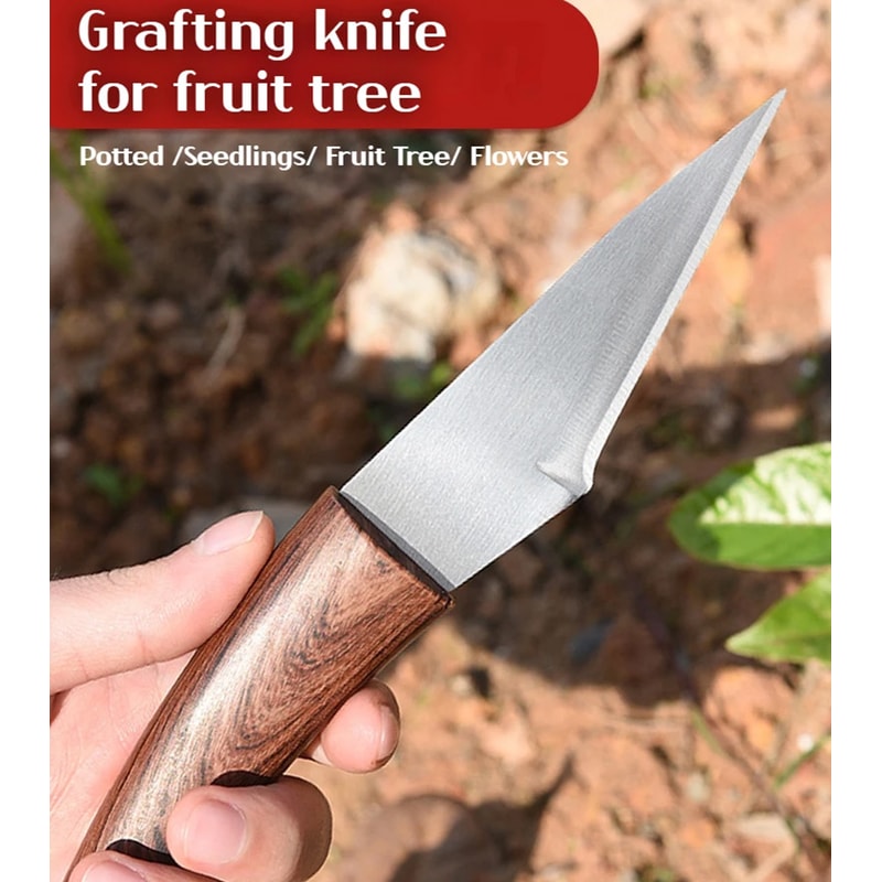 Premium Wooden Handle Grafting Knife Garden Hand Tool for Precise Pruning & Plant Propagation