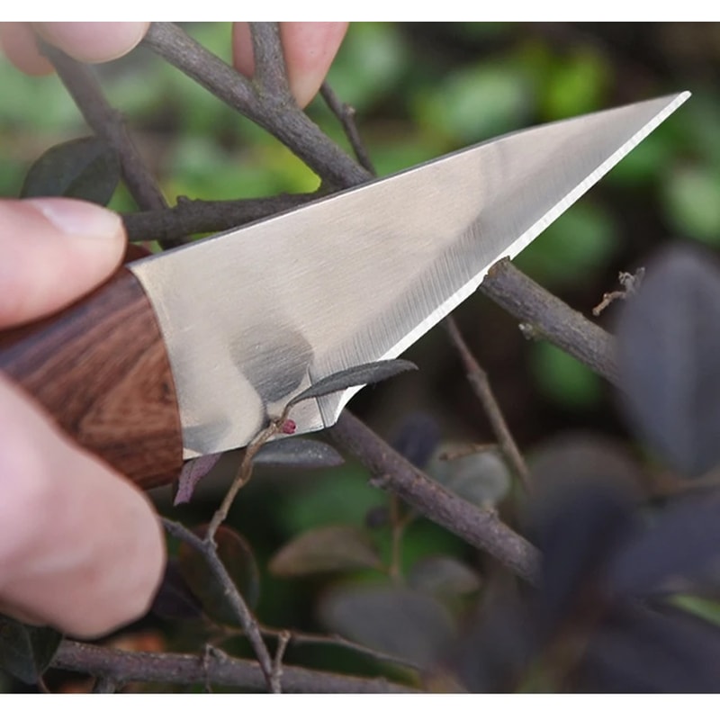 Premium Wooden Handle Grafting Knife Garden Hand Tool for Precise Pruning & Plant Propagation