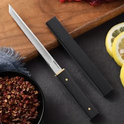 premium mongolian forged meat cleaver knife stainless steel boning knife with protective sheath