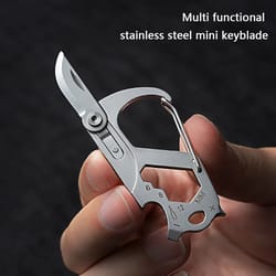 premium multi functional keychain folding knife stainless steel portable tool