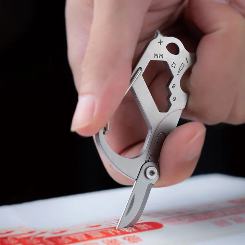 Premium Multi Functional Keychain Folding Knife Stainless Steel Portable Tool 4