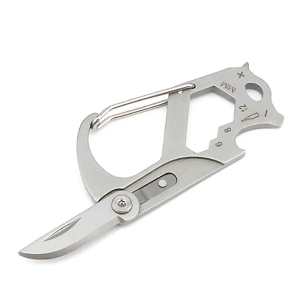 Premium Multi Functional Keychain Folding Knife Stainless Steel Portable Tool 5