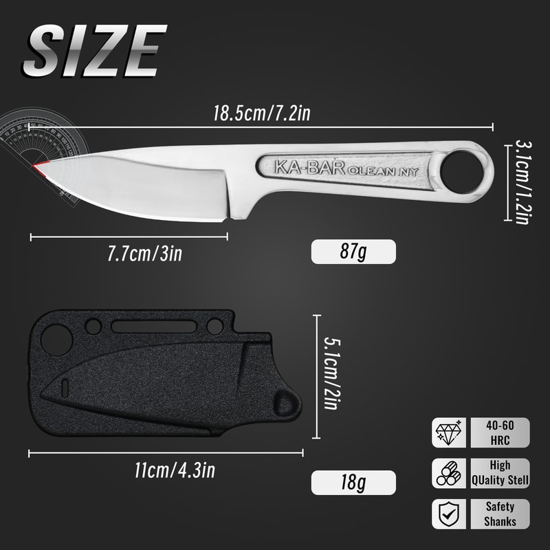 Survival Knife Tactical Fixed Blade for Outdoor Hunting & Camping