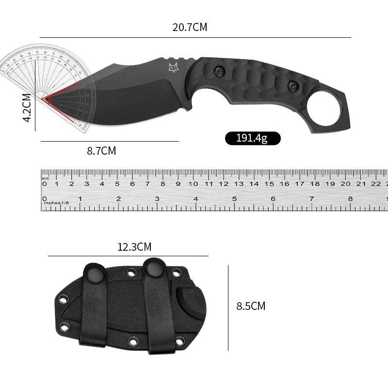 Premium Tactical Survival Fixed Blade Knife with Fiberglass Handle