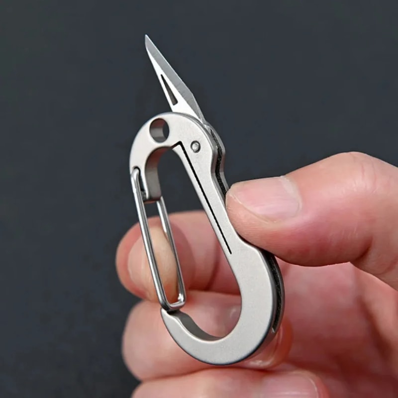 Titanium Alloy Mini Multi Tool Knife Portable Survival Keychain 2