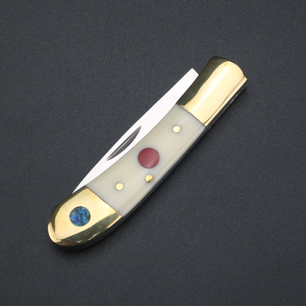 Premium Brass Handle Folding Knife Stainless Steel Pocket Knife, Perfect Gift