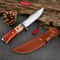 Mahogany Handle Fixed Blade Camping Knife For Outdoor Survival 0