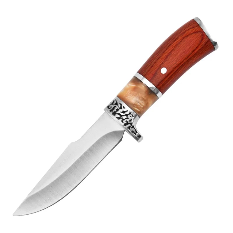 Mahogany Handle Fixed Blade Camping Knife For Outdoor Survival 3