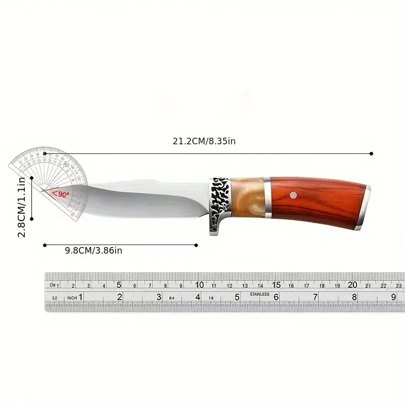Premium Outdoor & Kitchen Meat Cleaver Knife Heavy Duty Boning & Hunting Knife with Wood Handle
